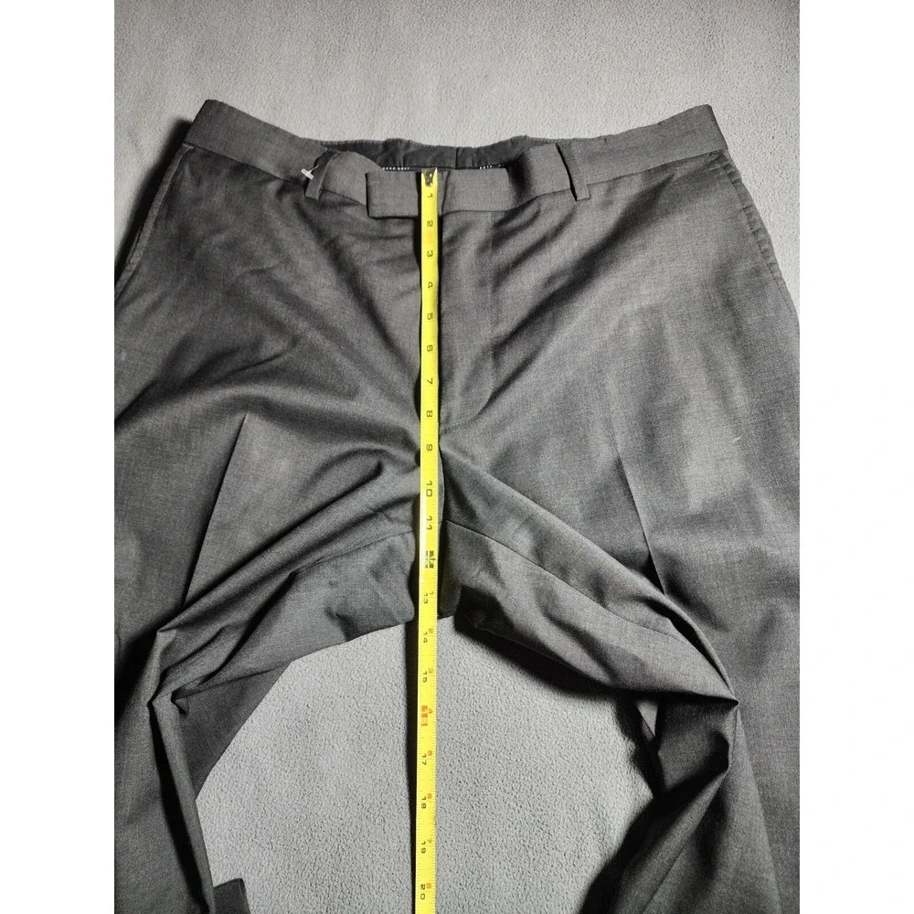 Hugo Boss Pants Mens Size 35R Dark Gray Belt Loops Flat Front Formal USA Made